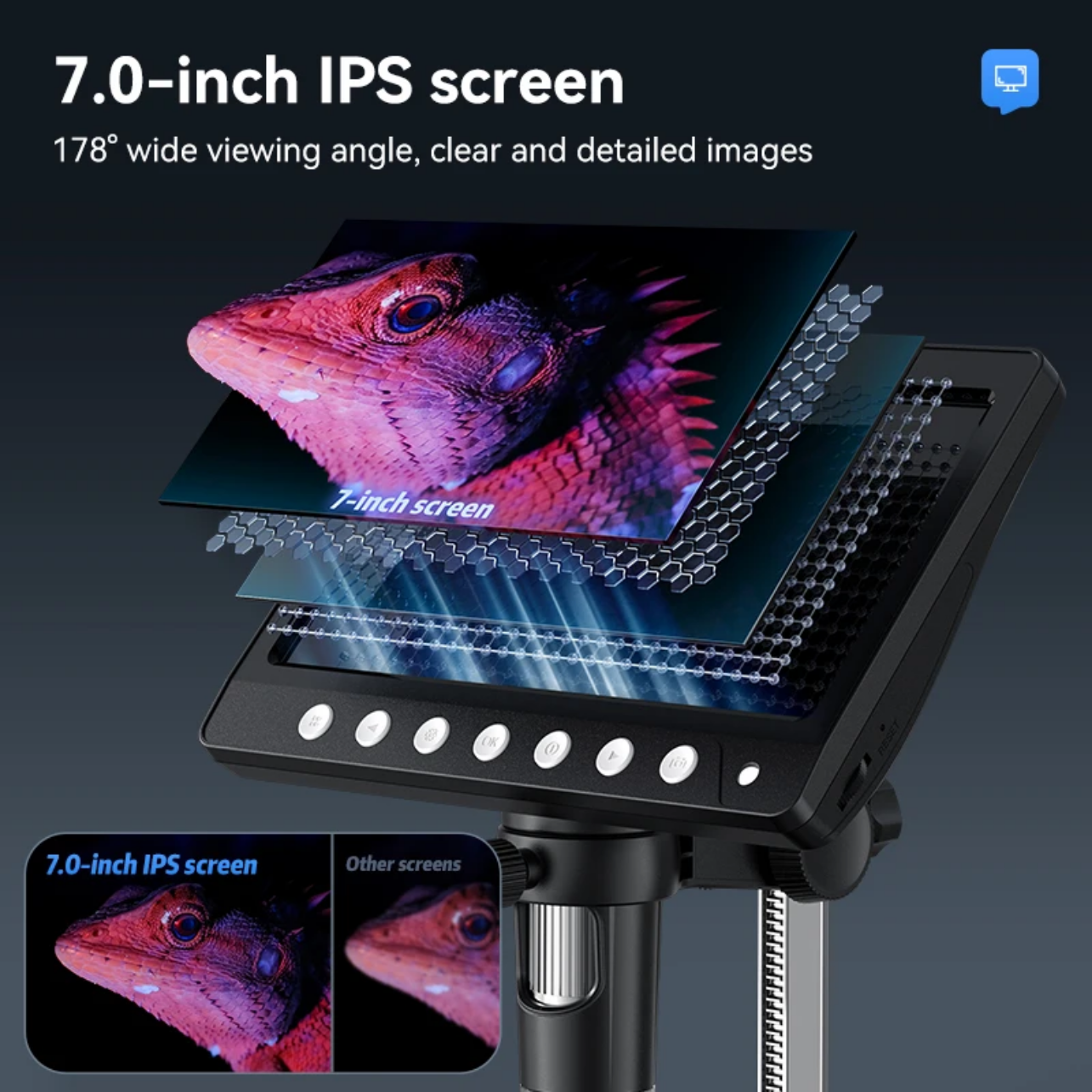 Digital Microscope 330H 7-Inch 50X-1200X with HDMI مكبر ديجيتال