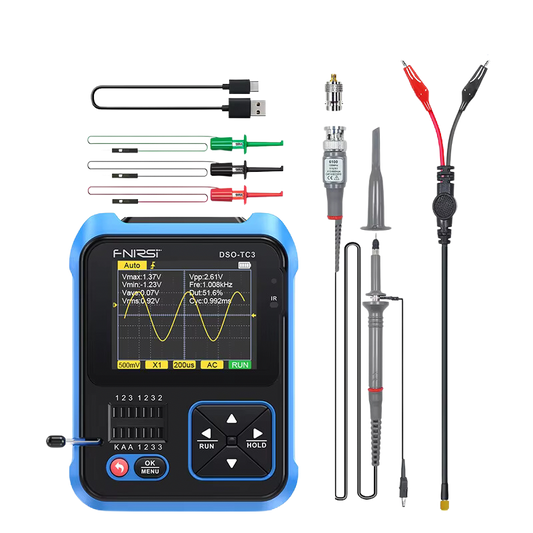 FNIRSI® DSO-TC3 3-IN-1 Handheld Digital Oscilloscope Signal Generator Transistor Tester