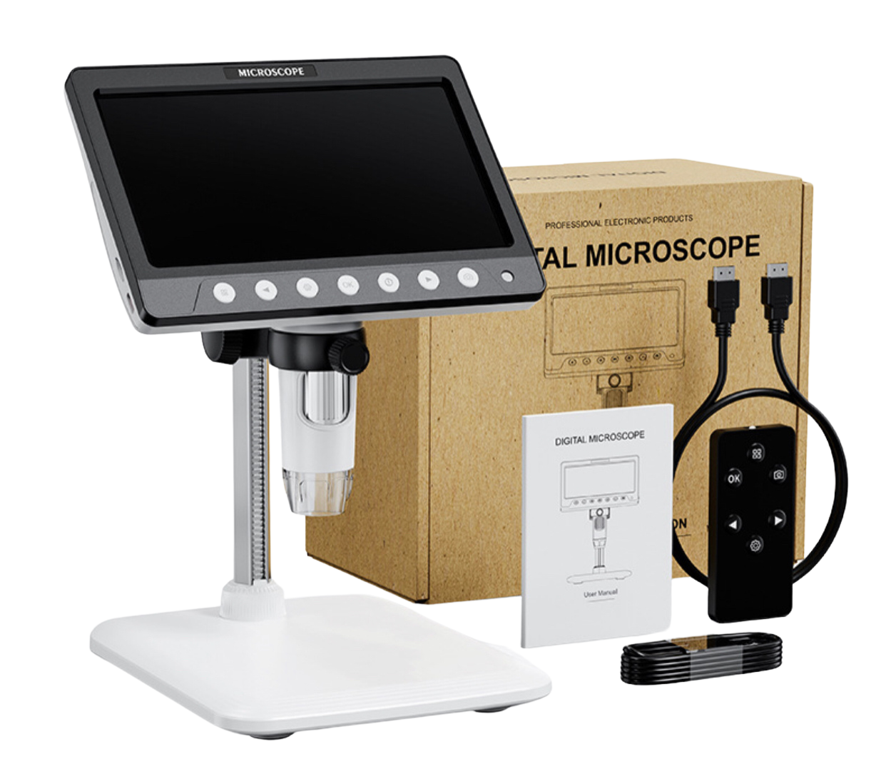 Digital Microscope 330H 7-Inch 50X-1200X with HDMI مكبر ديجيتال
