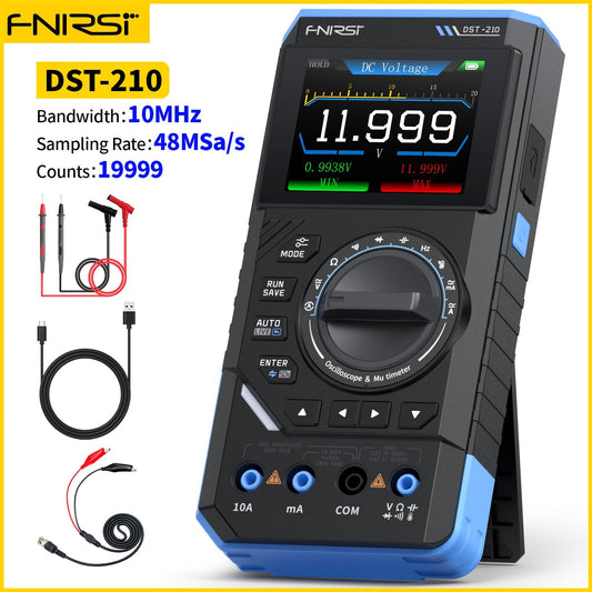 FNIRSI® DST-210 Handheld 3-in-1 Multimeter + 10Mhz Oscilloscope + Signal Generator