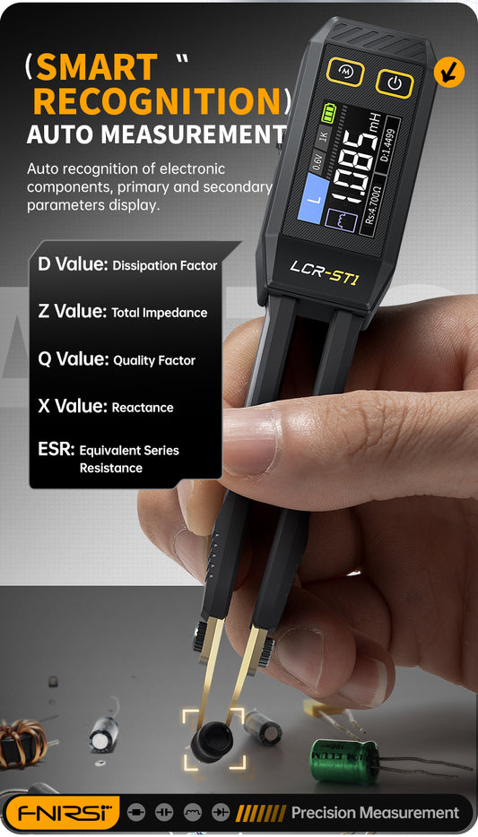 FNIRSI® LCR-ST1 Mini Smart Digital Tweezer LCR SMD ESR Tester ملقاط قياس ديجيتال
