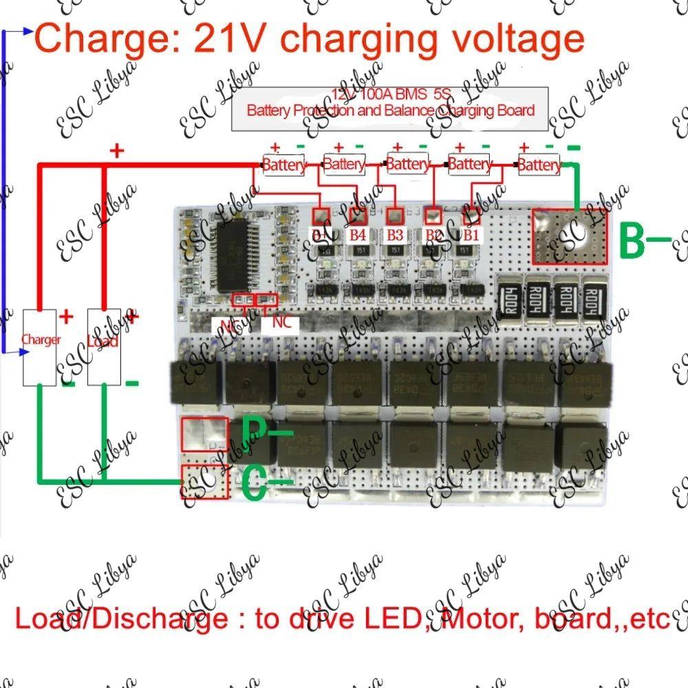 BMS 5S 100A 21v lithium battery charger