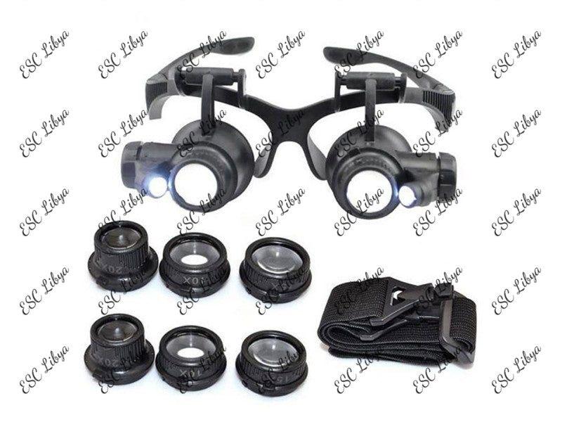 Magnifying glasses 10x 15x 20x 25x with 2 Led