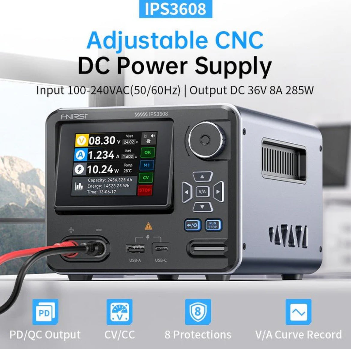 FNIRSI® IPS3608 AC-DC 0-36V 0-8A Intelligent Digital Control Power Supply