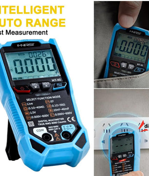 FNIRSI® MT-40 Smart Digital Multimeter 4000 Counts True RMS AC DC Voltage 600V Capacitance Ohm Hz NCV Live Wire Test Auto Range
