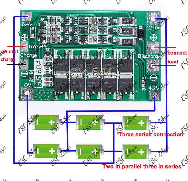 Bms 3S 60A 11.1V/12.6V Lithium Battery Charger