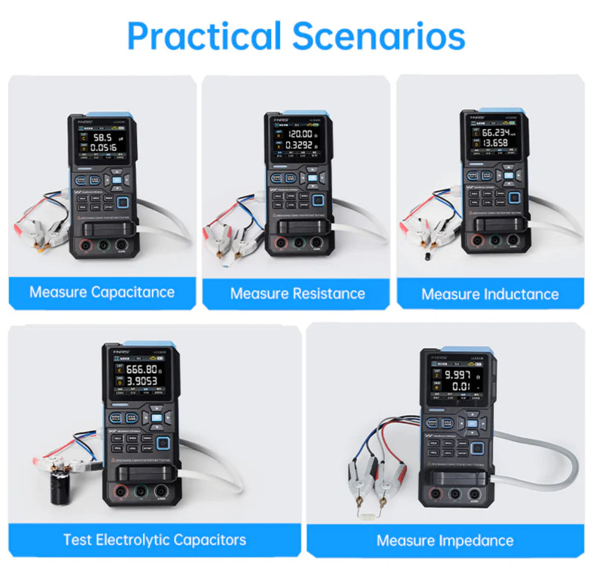 FNIRSI® LC1020E High Precision Handheld Digital Bridge LCR ESR Tester