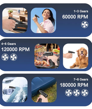 AD51 Super Turbo Jet Fan 8 Speed Air Blower 8000mAh كمبراسوري هواء محمول