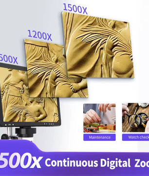 DM12 10.1-Inch 50X-1500X HDMI Digital Microscope IPS Screen 20MP مكبر ديجيتال