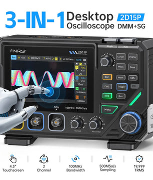FNIRSI® 2D15P 3-In-1 Benchtop 2CH 100MHz Phosphor Oscilloscope Multimeter