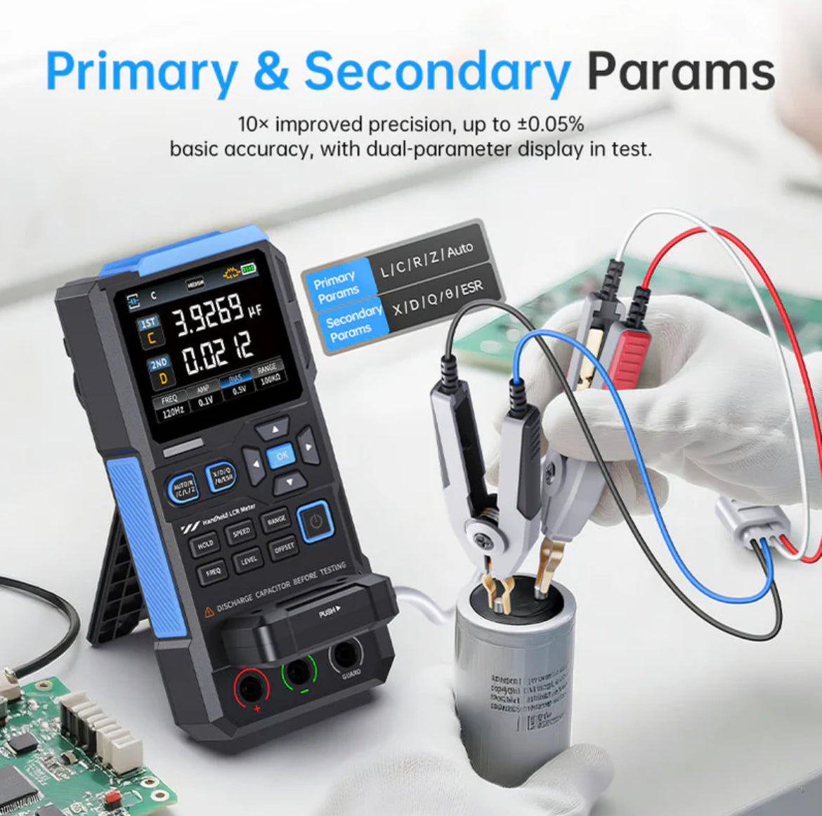 FNIRSI® LC1020E High Precision Handheld Digital Bridge LCR ESR Tester