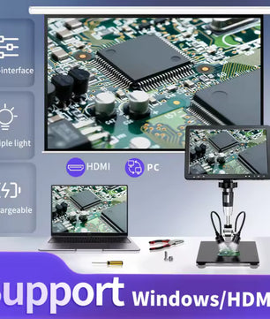 DM12 10.1-Inch 50X-1500X HDMI Digital Microscope IPS Screen 20MP مكبر ديجيتال