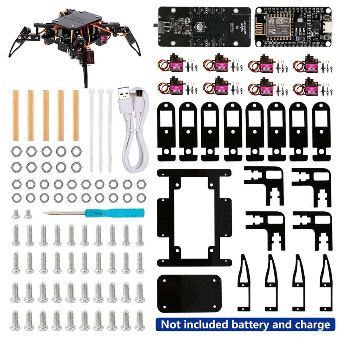 ACEBOTT QD020 ESP8266 Quadruped Bionic Spider Robot kit