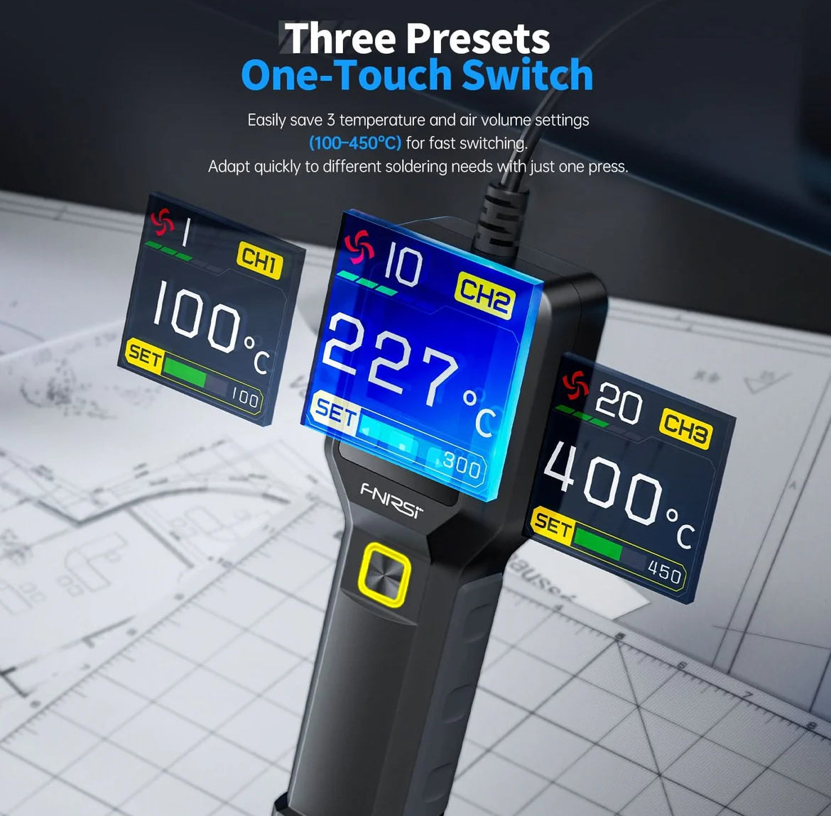 FNIRSI® SAG-55 Intelligent 550W Hot Air Gun كاوية هوائية
