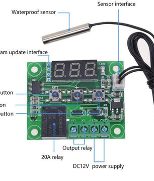 XH-W1209 DC 12V LED Digital Thermostat Temperature Control متحكم حرارة