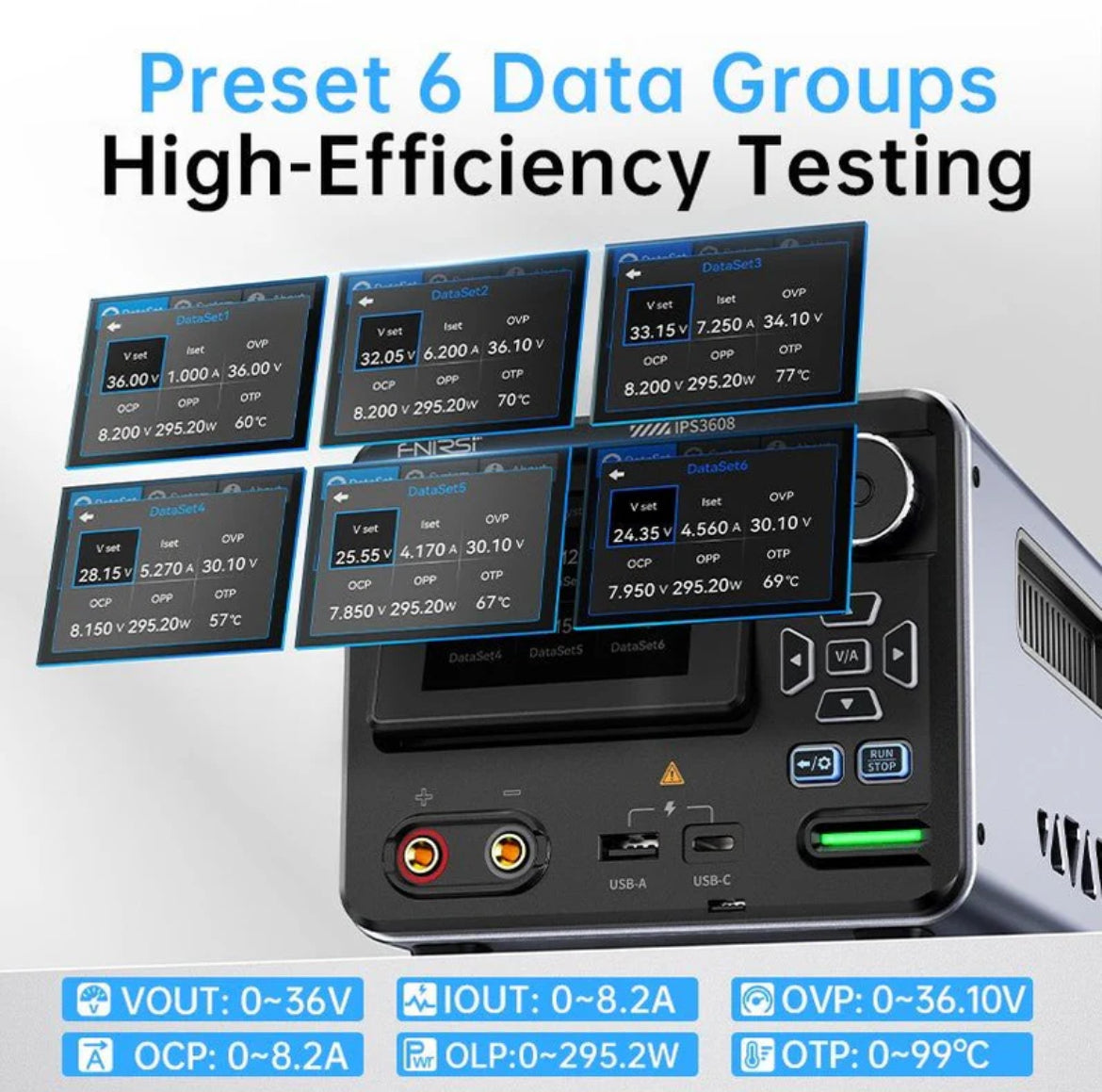 FNIRSI® IPS3608 AC-DC 0-36V 0-8A Intelligent Digital Control Power Supply