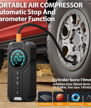 Portable Car Battery Jump Starter with Air Compressor, 1000A 150PSI Peak Jump Starter Battery Pack, 12V Jumper Starter Box باور بانك بطارية سيارة + كمبرسوري هواء