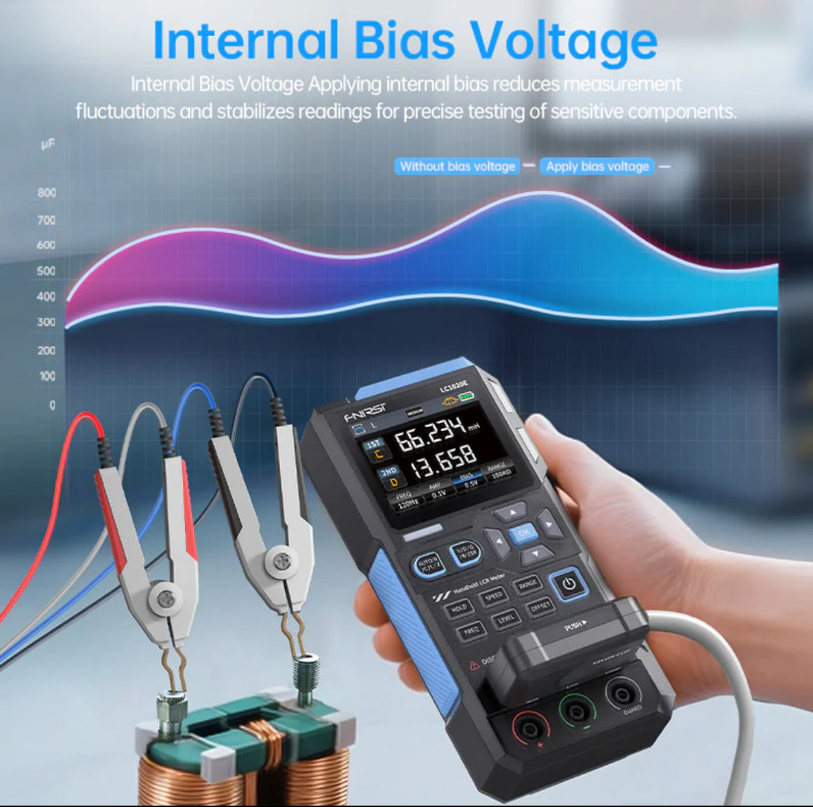 FNIRSI® LC1020E High Precision Handheld Digital Bridge LCR ESR Tester