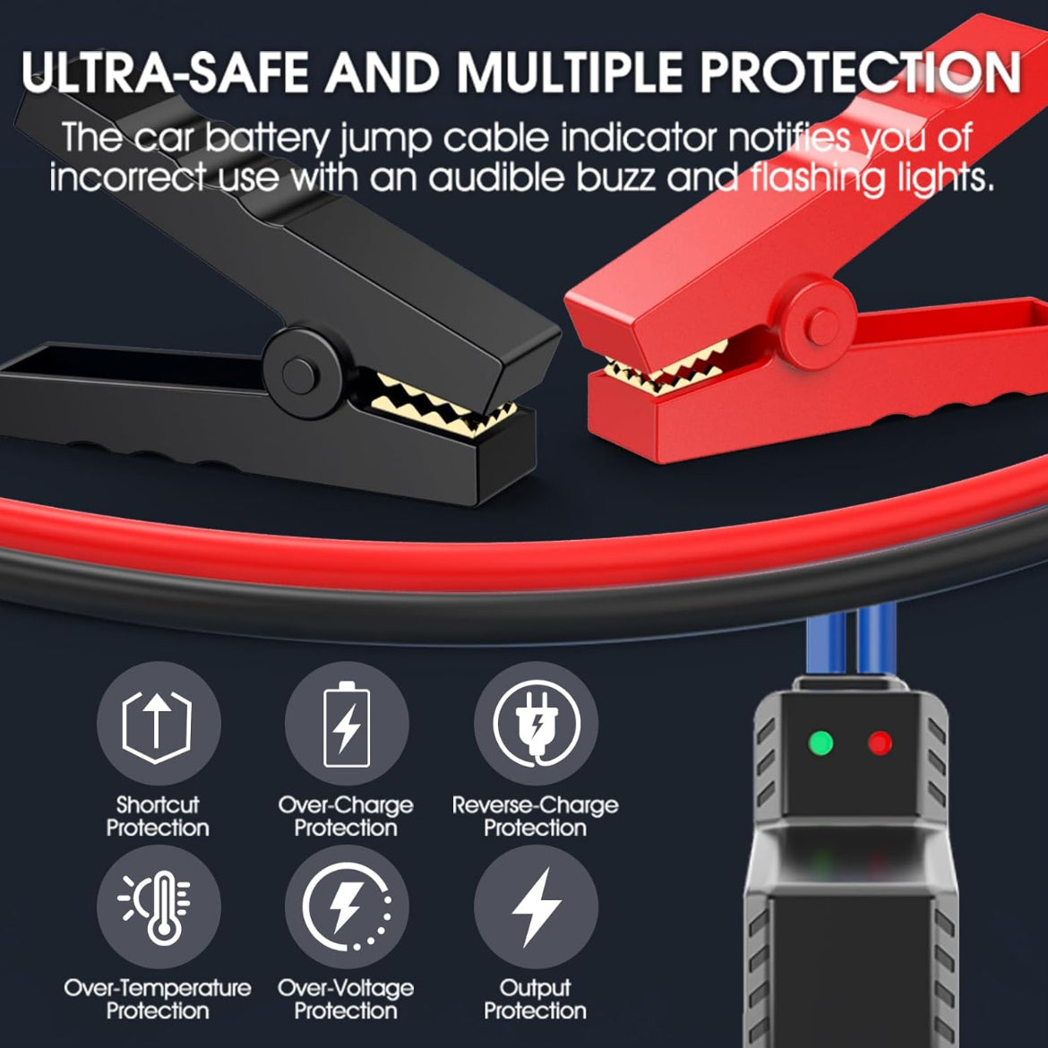 Portable Car Battery Jump Starter with Air Compressor, 1000A 150PSI Peak Jump Starter Battery Pack, 12V Jumper Starter Box باور بانك بطارية سيارة + كمبرسوري هواء