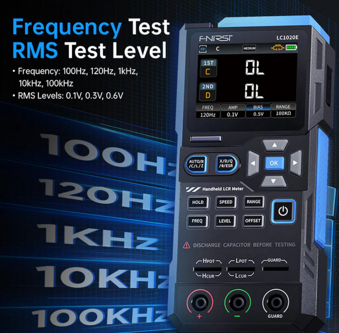 FNIRSI® LC1020E High Precision Handheld Digital Bridge LCR ESR Tester