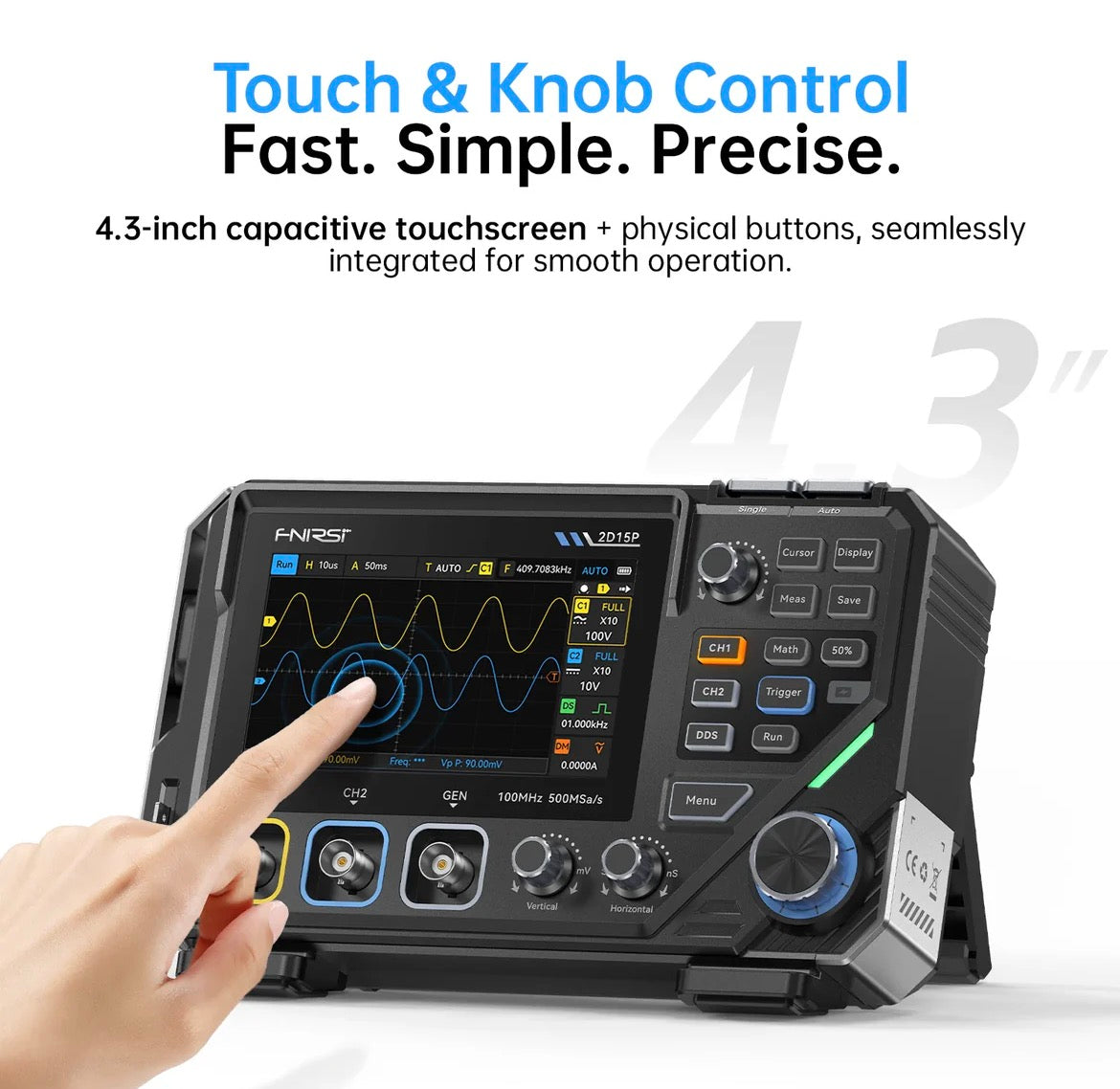 FNIRSI® 2D15P 3-In-1 Benchtop 2CH 100MHz Phosphor Oscilloscope Multimeter