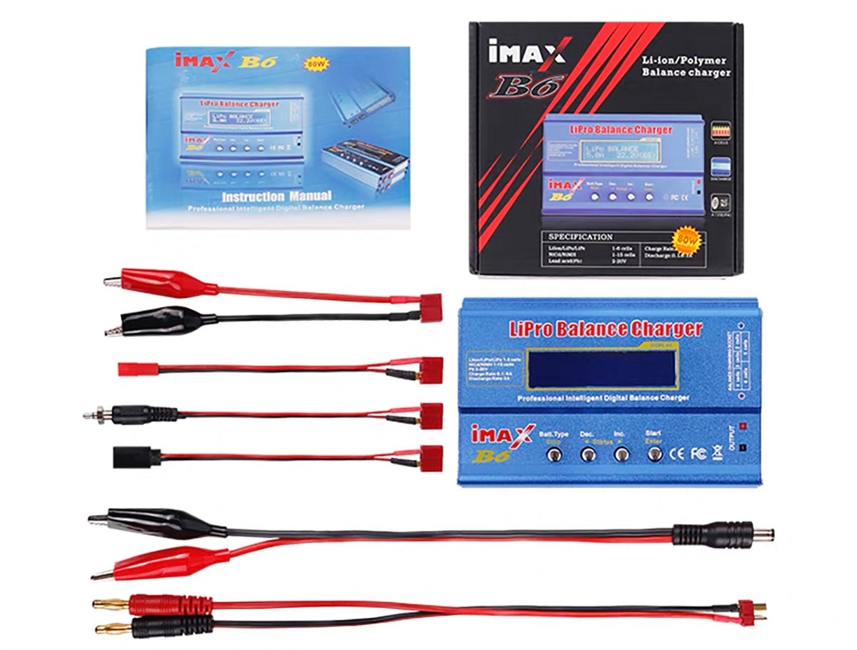 iMAX B6 80W Charger, Lipo Charger, Balance Charger Discharger for LiPo/Li-Ion/LiFe Battery (1-6S)