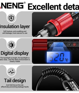 ANENG SL106 Electric Soldering Iron 60W Adjustable Temperature 180℃-520℃