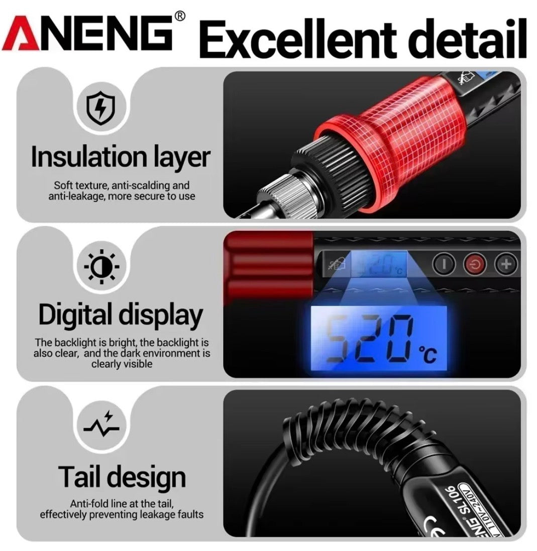 ANENG SL106 Electric Soldering Iron 60W Adjustable Temperature 180℃-520℃