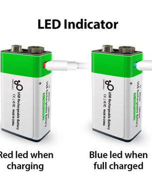 9V 650mAh Type-C Rechargeable Battery