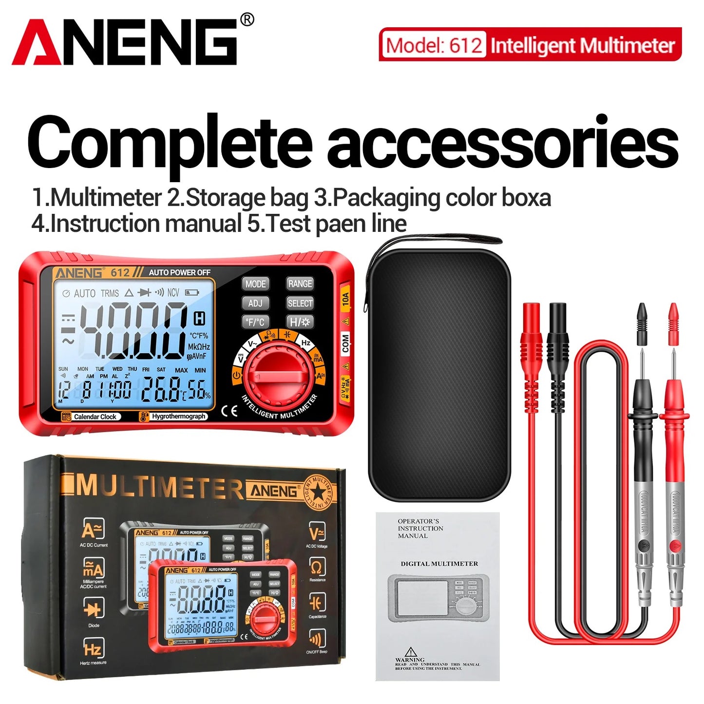 Aneng 612 Smart Digital Multimeter جهاز قياس سمارت