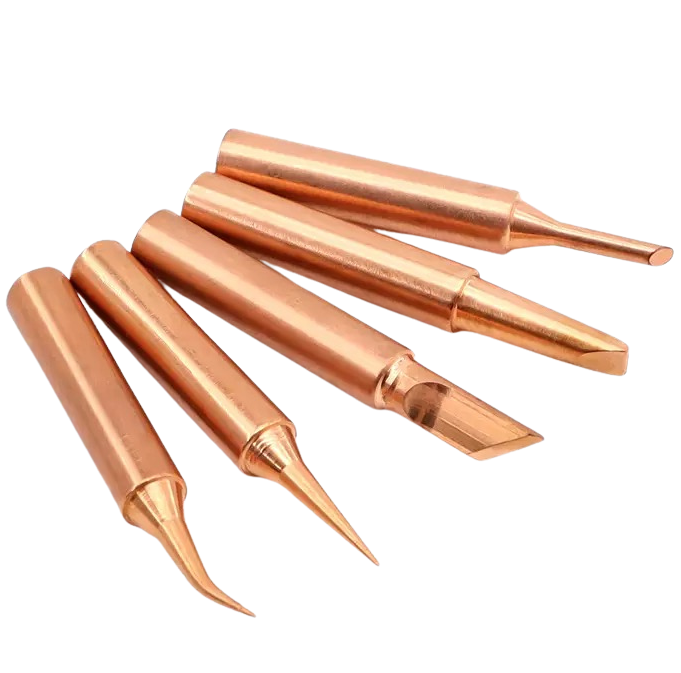 5 Pieces Mixed Soldering Iron Pure Copper Tips Set 900M I+SI+K+3.2D+2C سيرية رأس كاوية نحاس صافي