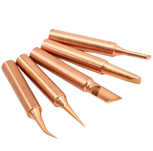 5 Pieces Mixed Soldering Iron Pure Copper Tips Set 900M I+SI+K+3.2D+2C سيرية رأس كاوية نحاس صافي