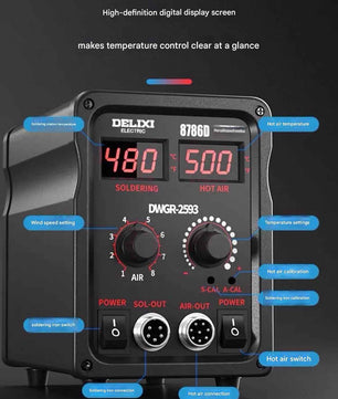 DELIXI 8586D 500W 2IN1 SMD Rework Station