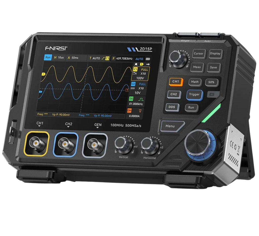 FNIRSI® 2D15P 3-In-1 Benchtop 2CH 100MHz Phosphor Oscilloscope Multimeter