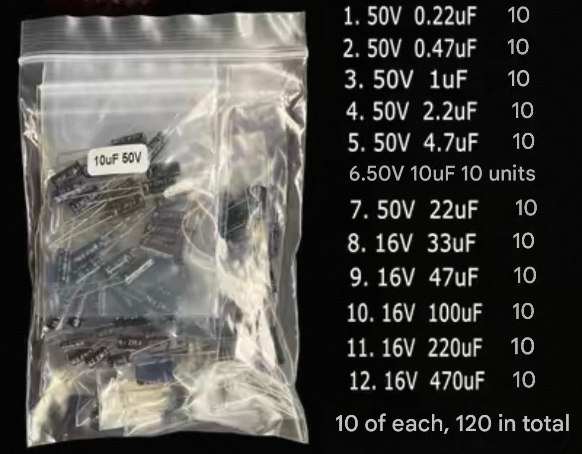 120pcs Capacitors Kit