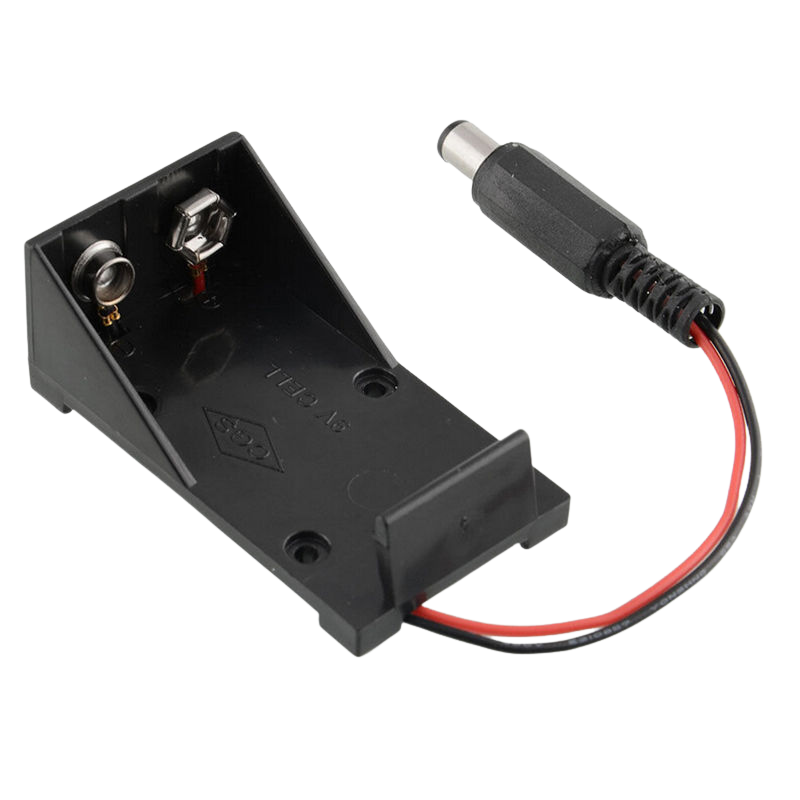 9V battery Holder with DC Plug حاملة بطارية مع فيشة