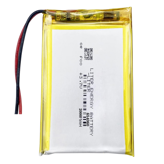 3.7V 2000mAh 654060 Lithium battery بطارية ليثيوم