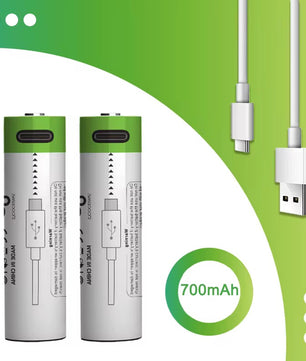 2x 14500 3.7V 700mAh Type-C Lithium Rechargeable Battery