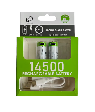 2x 14500 3.7V 700mAh Type-C Lithium Rechargeable Battery