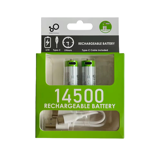 2x 14500 3.7V 700mAh Type-C Lithium Rechargeable Battery