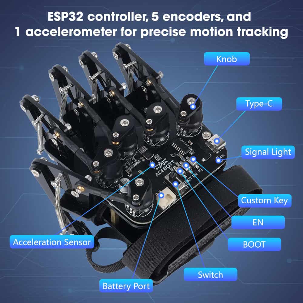 ACEBOTT QD023 MOTION-SENSING GLOVE KIT FOR ESP32