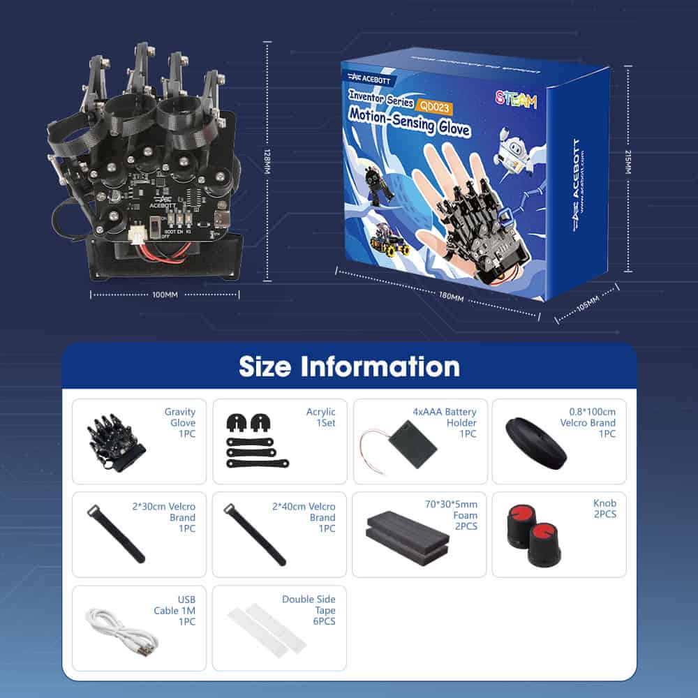 ACEBOTT QD023 MOTION-SENSING GLOVE KIT FOR ESP32