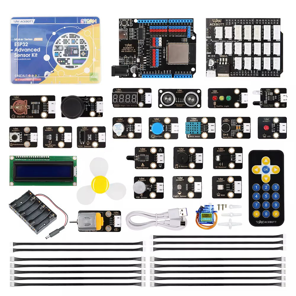 ACEBOTT ESP32 Advanced Electronic Sensor Project Learning Kit (26-in-1) QE202 + QE203