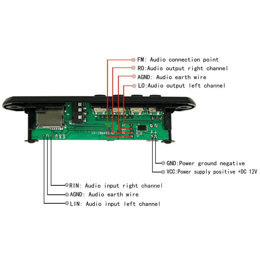 12V Bluetooth 5.0 MP3 Player Decoder module لوحة بلوتوث صوت