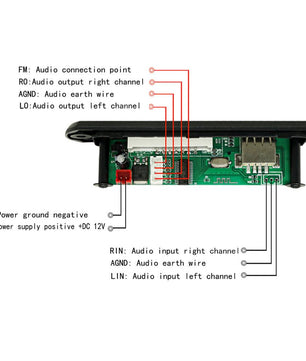 12V Bluetooth 5.0 MP3 Player Decoder Module لوحة بلوتوث صوت