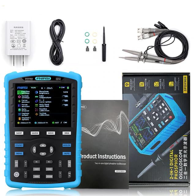 FNIRSI DPOX180H Handheld Dual Channel Digital Oscilloscope 180MHz-3DB 2 in 1 Function Signal Generator