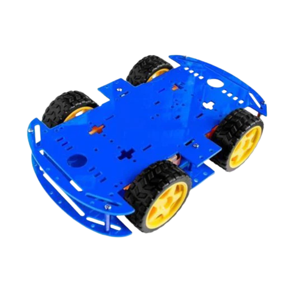 4WD Blue Double Layer Smart Car Chassis Kit كت سيارة اربع عجلات طبقتين