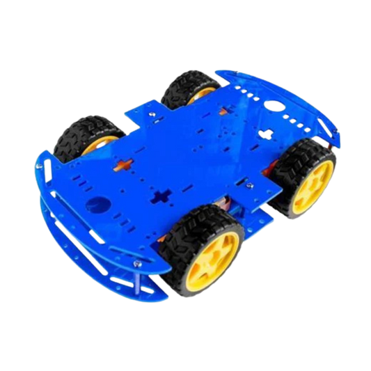 4WD Blue Double Layer Smart Car Chassis Kit كت سيارة اربع عجلات طبقتين