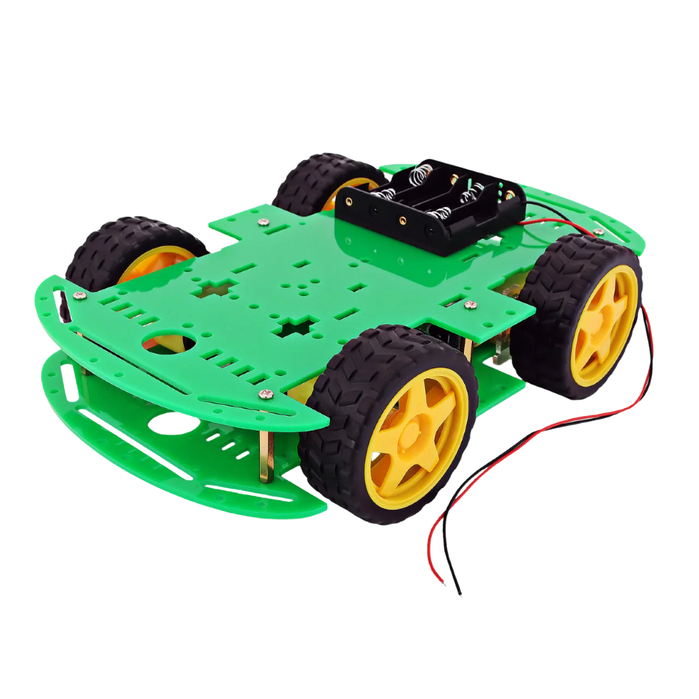 4WD Green Double Layer Smart Car Chassis Kit كت سيارة اربع عجلات طبقتين