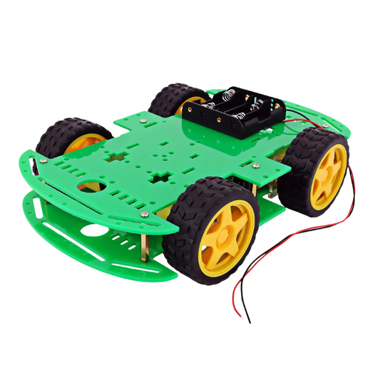 4WD Green Double Layer Smart Car Chassis Kit كت سيارة اربع عجلات طبقتين